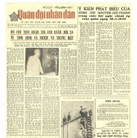 Trang nhất Báo Quân đội nhân dân số đăng ngày 20-3-1958